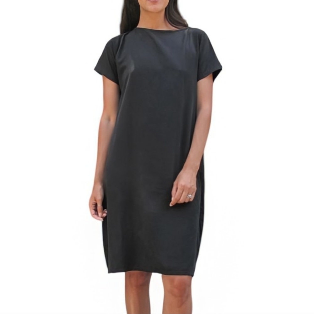 Sotela Pocket Cocoon Dress Women Small Black Tencel